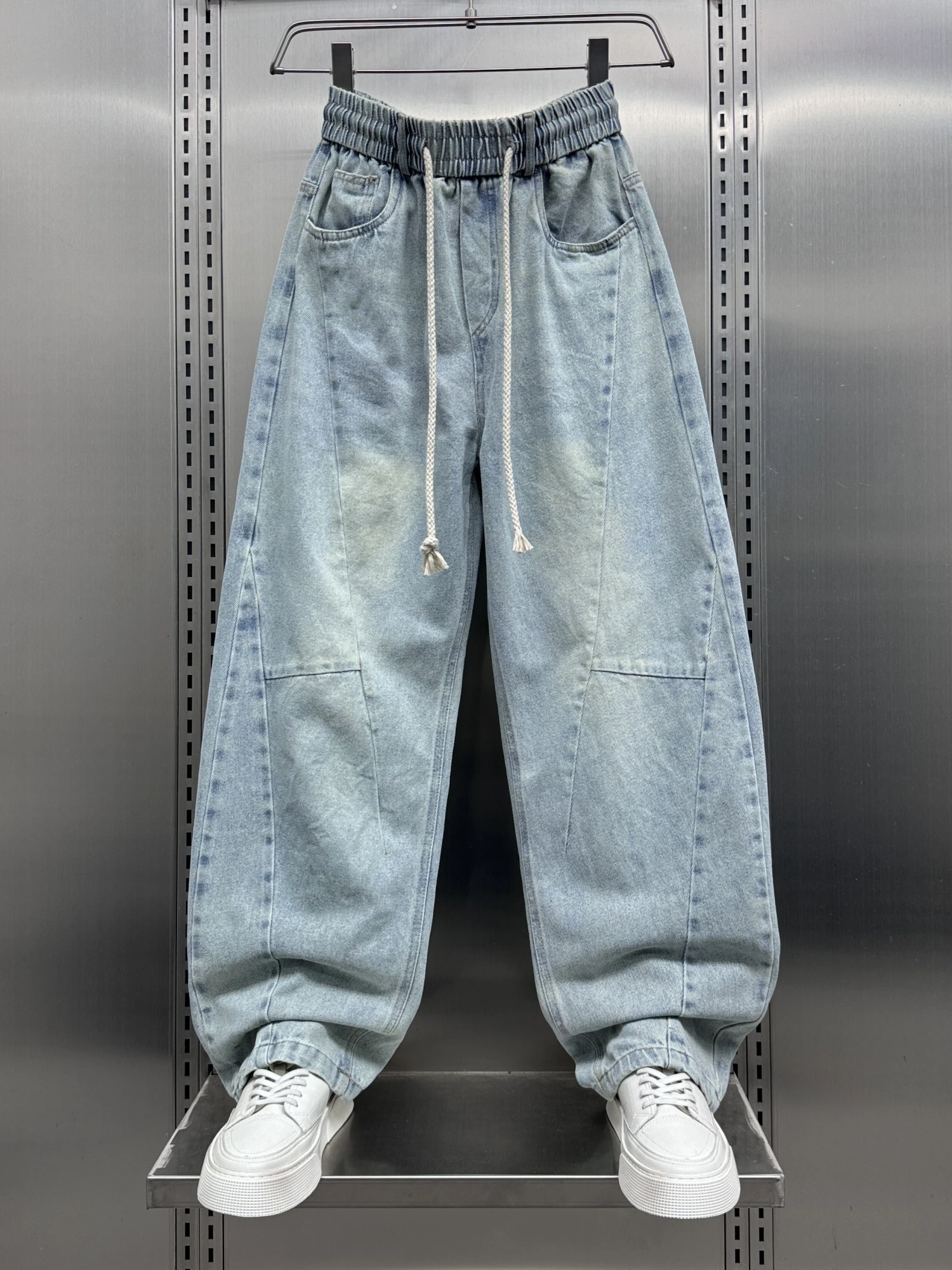 

Washed Jeans Men's Straight Leg Loose Fit Large Size Fashionable American Style Spring 2026 High Street Cool Brand Jeans