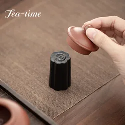 Ceramic Black Pottery Cover Purple Clay Pot Cover Holder Kung Fu Tea Utensils Tureen Decoration Teapot Lid Rest Pad Small Shelf
