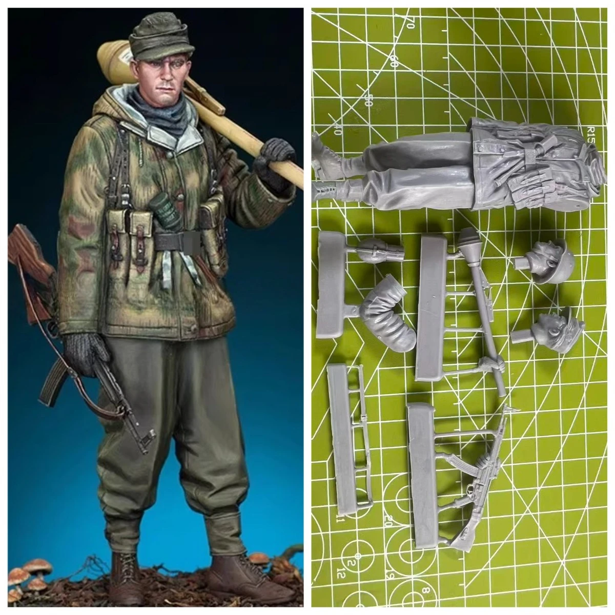 

1/16 Casting Resin Model Gray Kit Veteran Soldier Model Needs To Be Assembled in An Uncoated State
