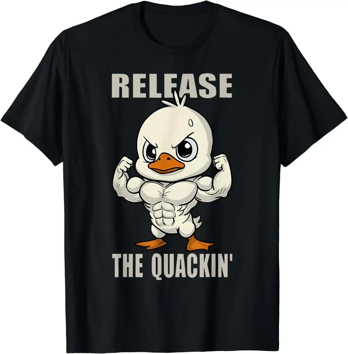 

Release The Quackin Duck Gym Weightlifting Bodybuilder T-Shirt Graphic T Shirts Men Clothing Streetwear Camisetas