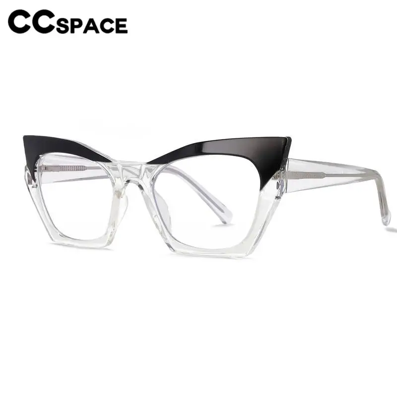 56681 Fashion Tr90 Cat Eye Optical Spectacle Frame Men Women Two Color Splicing Spring Hinge Anti Blue Computer Glasses