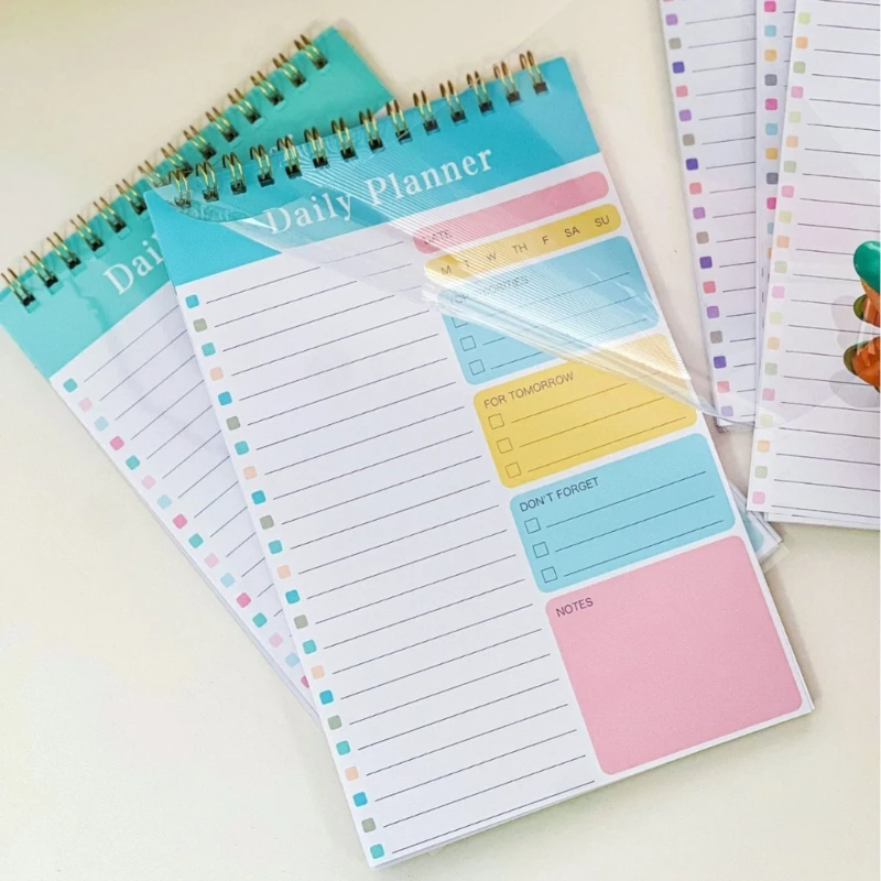 5-Piece Daily Planner Notebook Set with Assorted Covers for Separate Plans, Undated Pages, Task Checkboxes, Writing Space, and