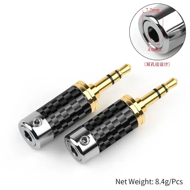 Connettore Jack a 3 poli da 3.5mm 3.5 spina per auricolari guscio in fibra di carbonio per saldatura cuffie HiFi cavo per auricolari elettronica di