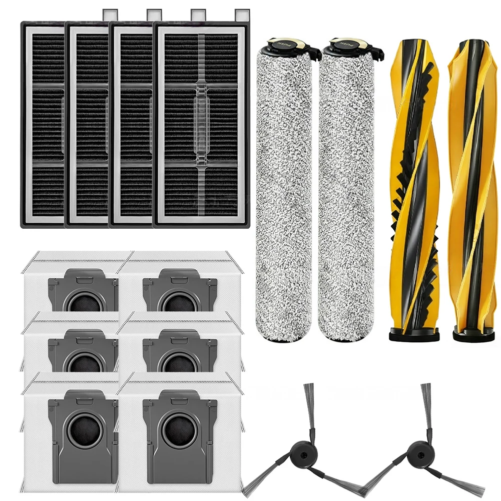 Replacement Accessory Kit For For MOVA Z70 Ultra Roller Robot Vacuum Cleaner With Main Brush Side Brushes Roller Mops HEPA Filte
