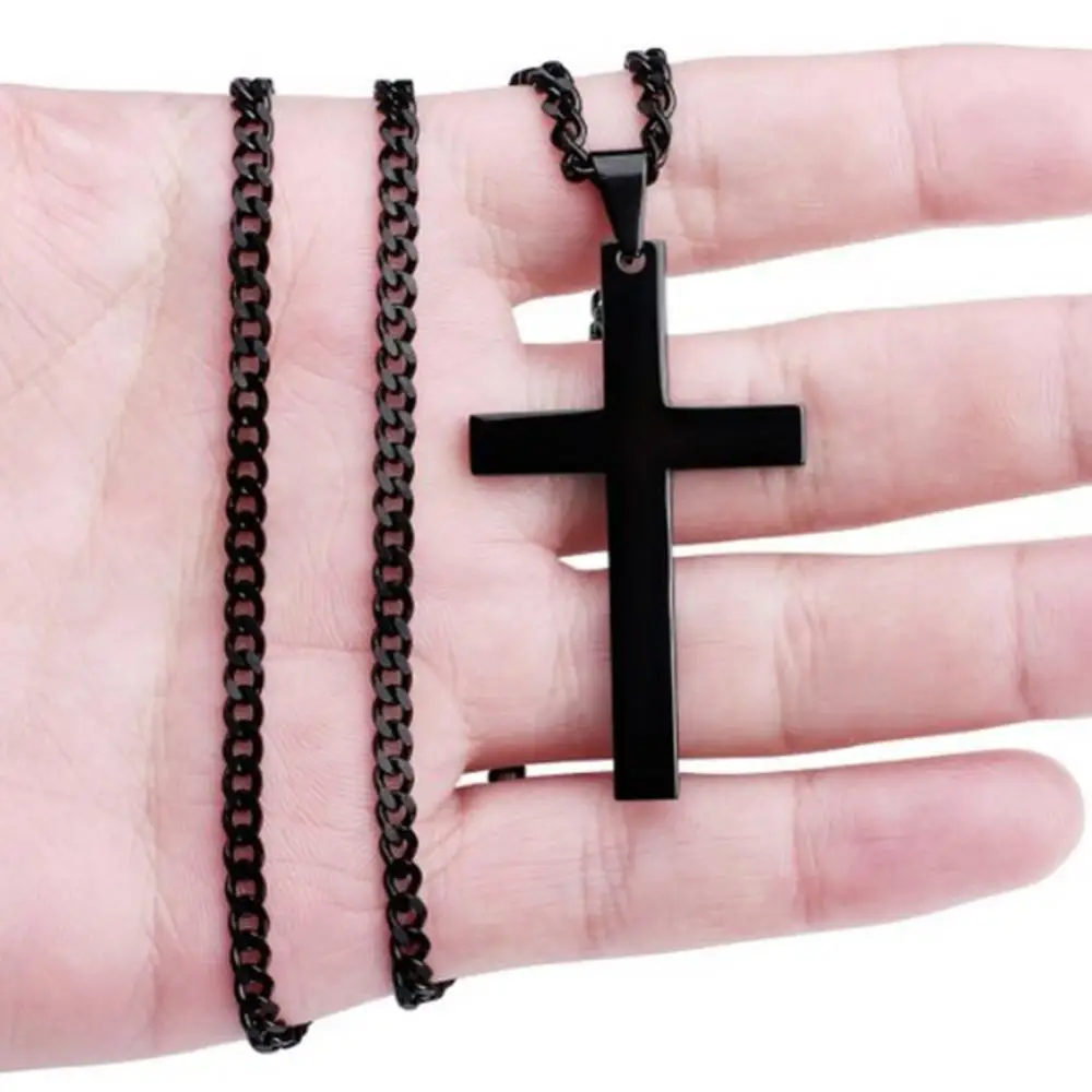 Men Clavicle Chain Simple Cross Pendant Necklaces Alloy Necklace Chain Jewelry Chain Choker Christmas Day Gift Women Necklace