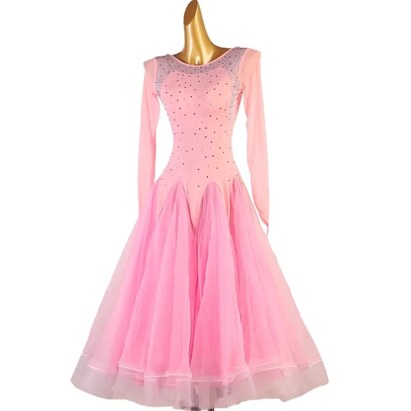 Ballsaal Modern Dance Kleid Ständer Kinder Bühnenkostüm Mädchen Walzer Wettbewerb Kleidung Damen Jazz Fashion Outfit Performance Prom