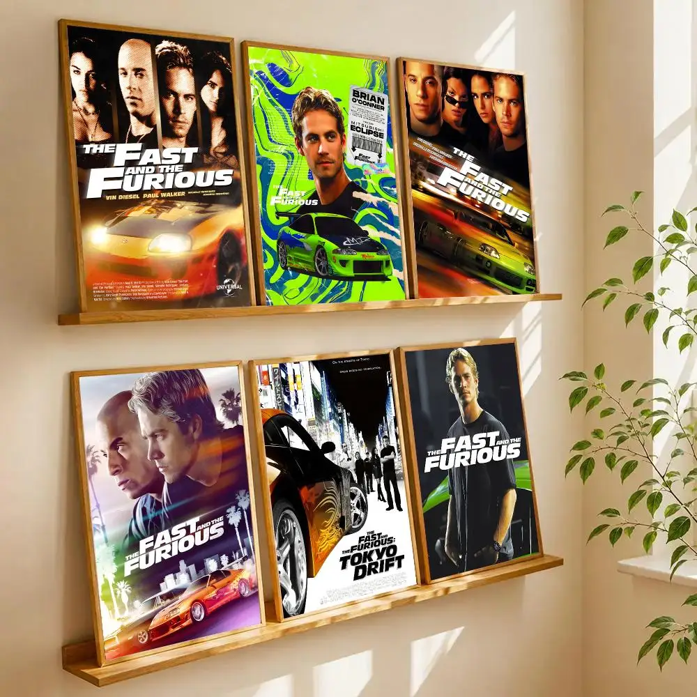 F-Fast & F-Furious Poster Retro HD Art Sticky Wall Waterproof Home Living Room Bedroom Bar Aesthetic Decoration