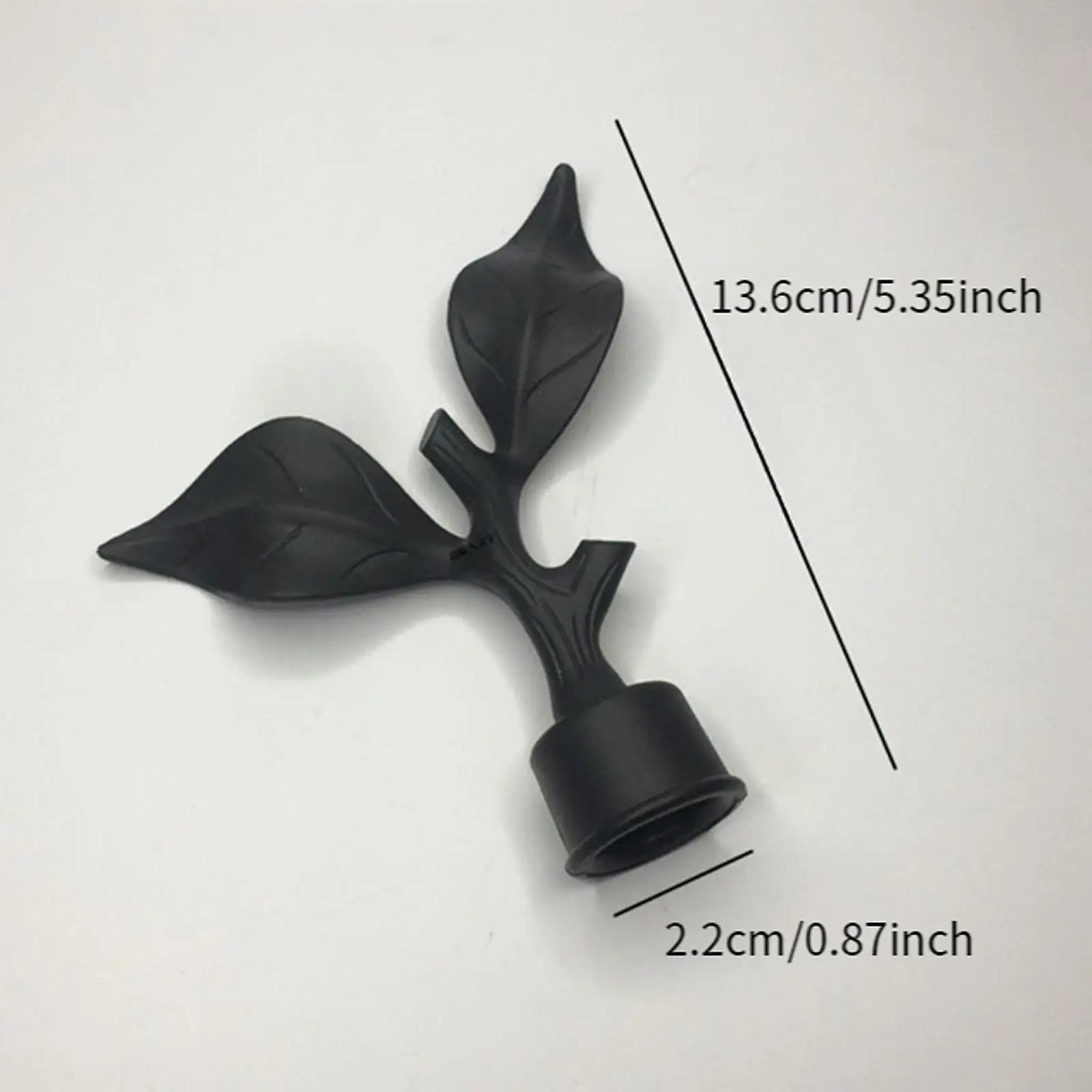 Decorative Rod And Finial Set for Curtain Rod And Rod, 4 Piece, Black