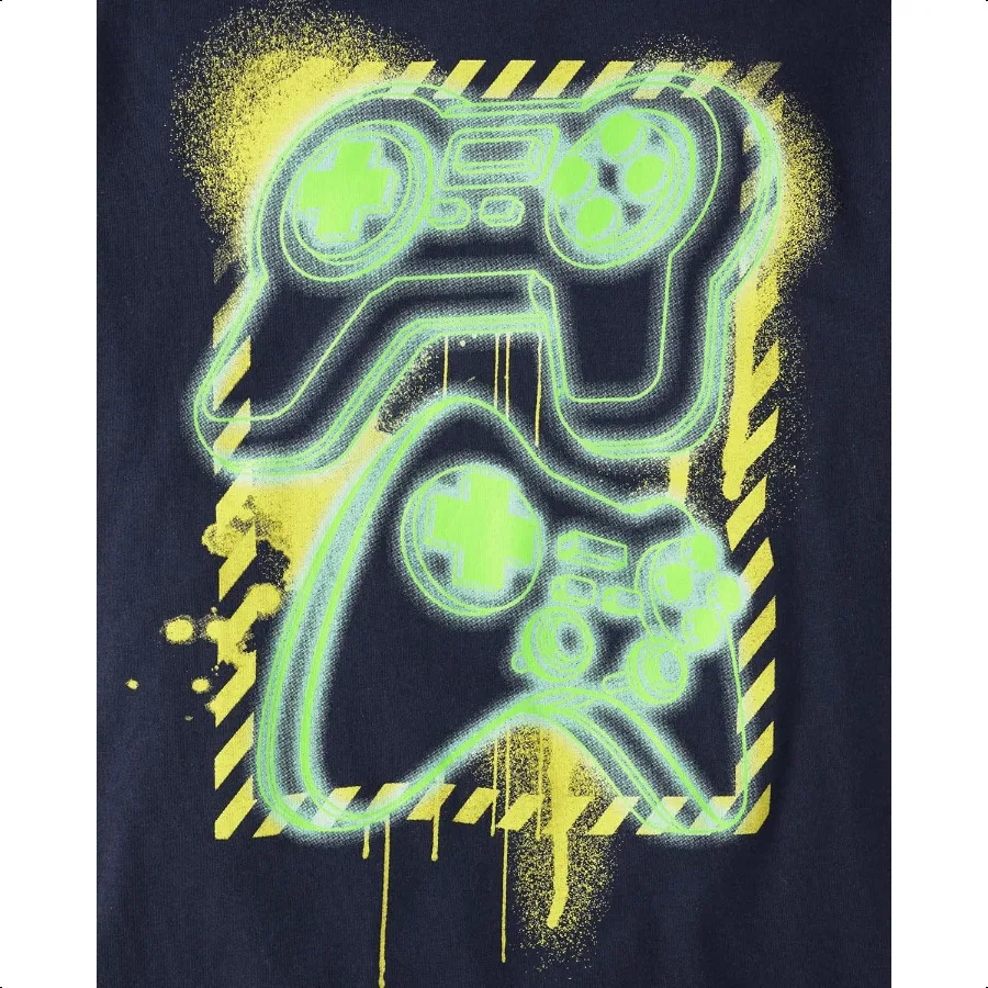 The's Place Boys' Gamer T-shirts graphiques à manches courtes Multipack
