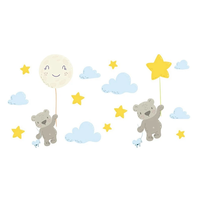 ملصقات حائط لغرفة الأطفال ، شارات مع تصميم دب طائر ودببة ، ألوان مائية ، تصنعها بنفسك ، حيوان ، محايد ، ديكور لغرفة الأطفال ، 3x