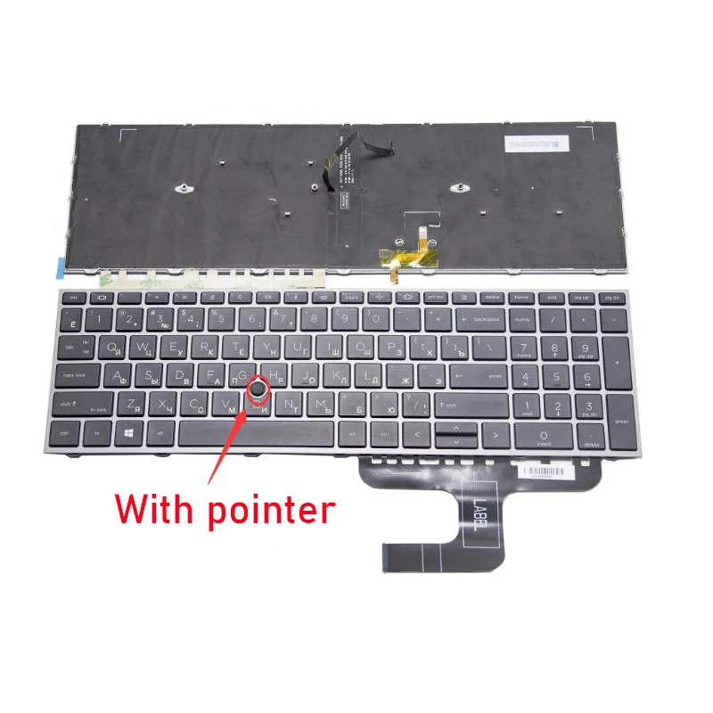 Imagem -02 - Xin-russo-us Teclado Backlight para Laptop hp Zbook Fúria 17 g7 17 g8 com Ponteiro