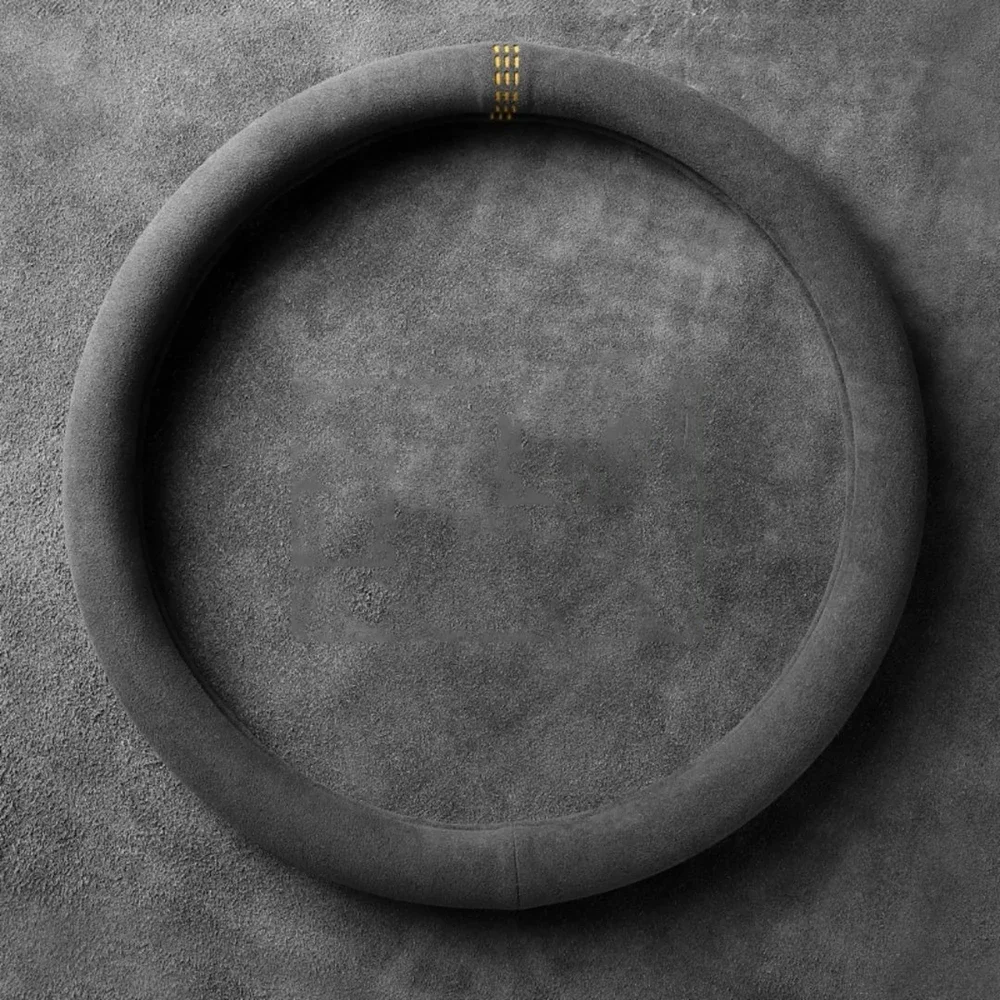 

Car Steering Wheel Covers Cowhide Suede Steering Wheel Cover Wrap Universal 37-38cm Breathable Steering Covers Car Accessories
