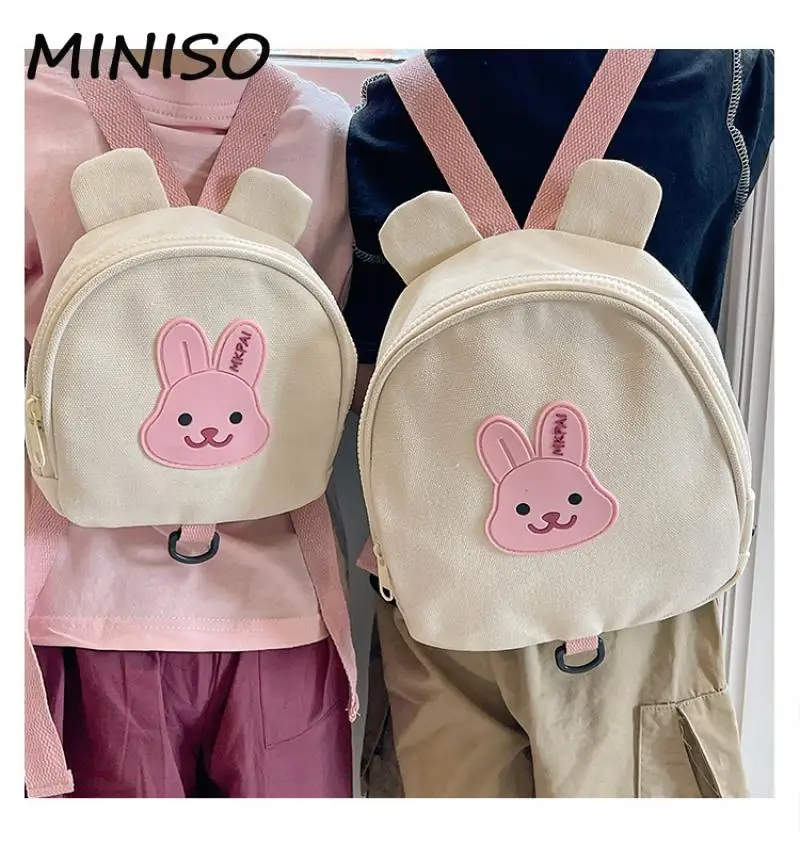 Canvas Baby Backpacks Kindergarten School Bag Bear Bunny Korean Anti-lost Kids Bags for Girls Boys Children Backpacks 2-3years