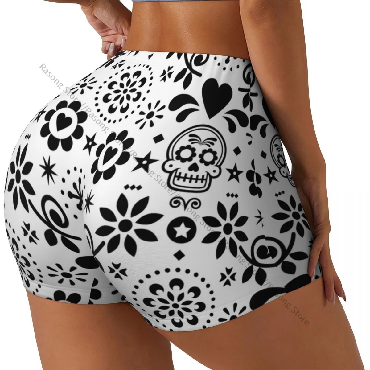 Women Yoga Shorts Sugar Skull Workout Shorts Fitness quick-dry Ladies Yoga Gym Running Short Pants Sportswear