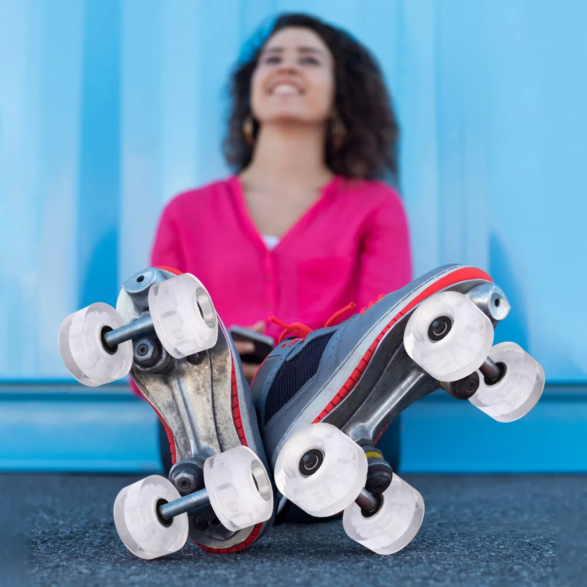 

2Pcs Roller Skating PU High Hardness Outdoor Skates Accessories for Concrete Asphalt Skating Ice Skates Wheel