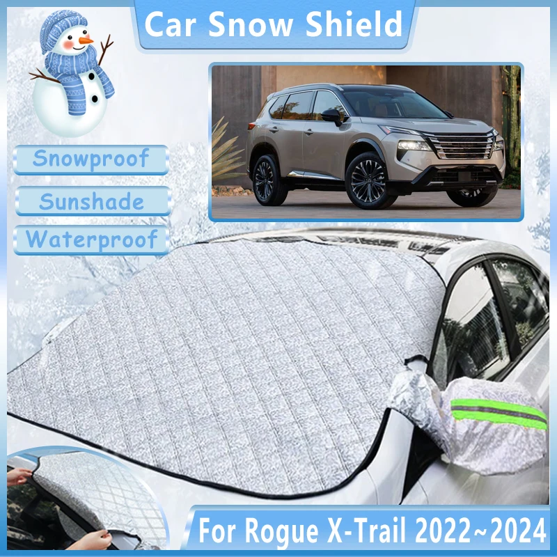 Car Snow Shield For Nissan Rogue X-Trail T33 2022 2023 2024 e-Power Front Windshield Winter Winter Shade Visor Cover Accessories