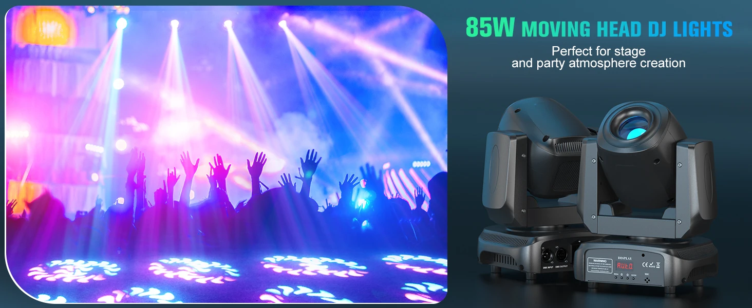 U'King 85W LED Moving Head Licht DMX512 RGBW Strahl Bühnenlicht 3/5 Prisma Effektlicht für KTV DJ Disco Show Party Spotlicht – Detail 1