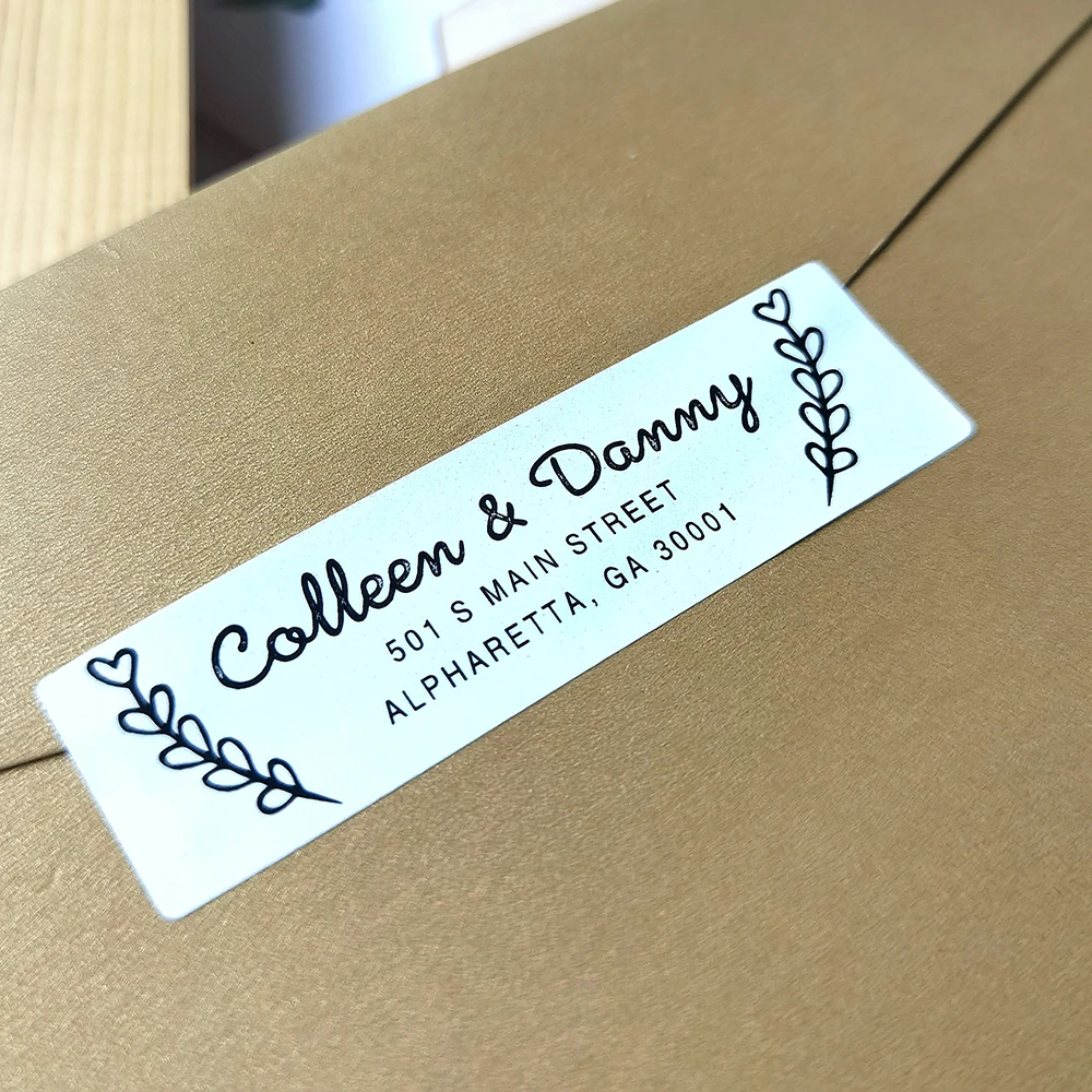 

48pcs 20X70mm Address Sticker Wedding Decoration White Label Products For Handmade Items Box Gift Key Candy Wedding Flowers