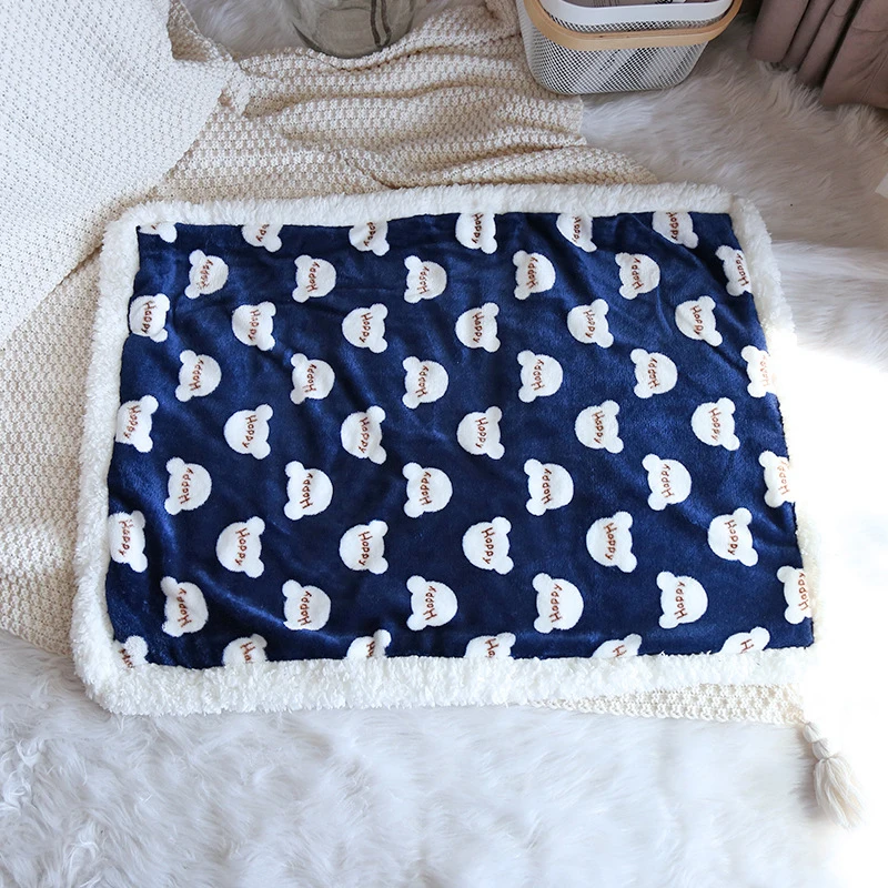 Esteras suaves para dormir para mascotas, mantas cálidas para perros y gatos, sábanas bonitas para mascotas de invierno, cómodas, mantas para gatos, suministros de calentamiento para mascotas