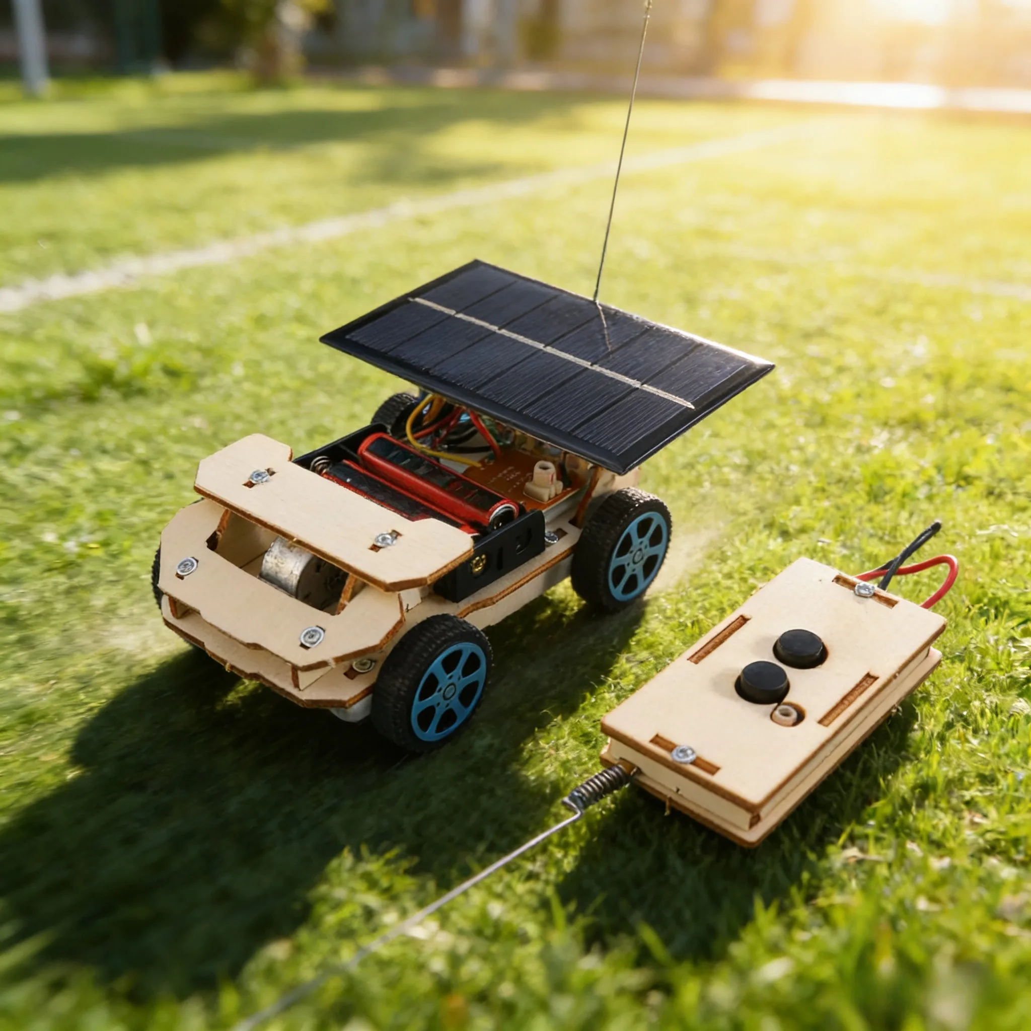 2-in-1 Solar Car, Children's DIY Handcrafted Assembly Model, DIY 3D Wooden Jigsaw Puzzle, Educational Toys, Children's Gifts