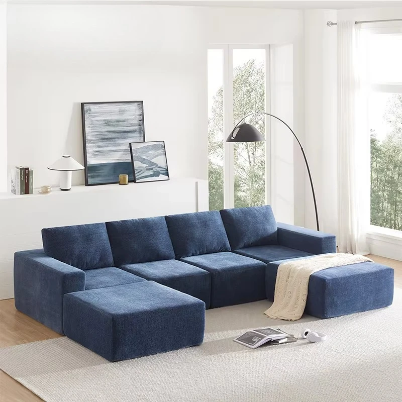 New Luxury Design Big Size 32D Foam Spring Bag Fabric Compressed Sofa Sets Furniture for Living Room Villa