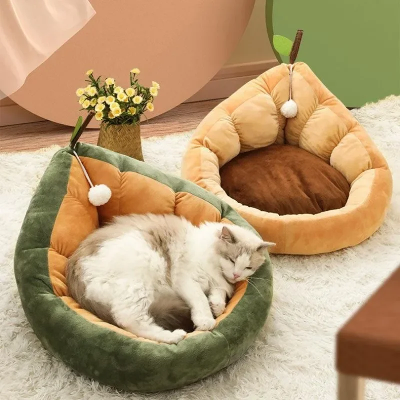 Cute Cat Kitten House Warm Soft Winter Cotton Pet Dog Cat Bed Kennel Cozy Nest For Small Medium Cat Dogs