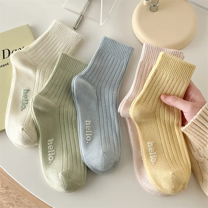 

2023 New Spring Summer Cute Women's Socks Japanese Fashion Female Cotton Socks Soft Breathable Absorb Sweat Fresh Sport Socks