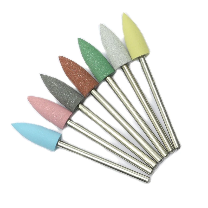 10 Stuks Siliconen Frees Voor Manicure Rubber Nail Boor Bit Machine Manicure Accessoires Nagel Buffer Polijstmolen Tool