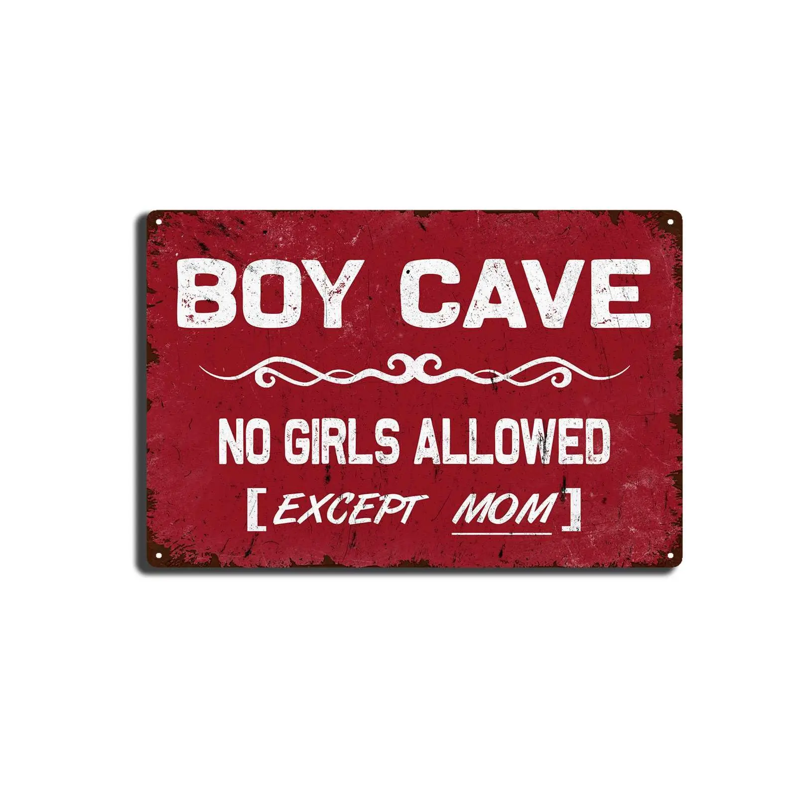 Жестяной металлический знак в виде пещеры для мальчиков, без девочек, за исключением надписей «мама», настенный дверной знак для комнаты мальчика, декор для двери спальни подростков
