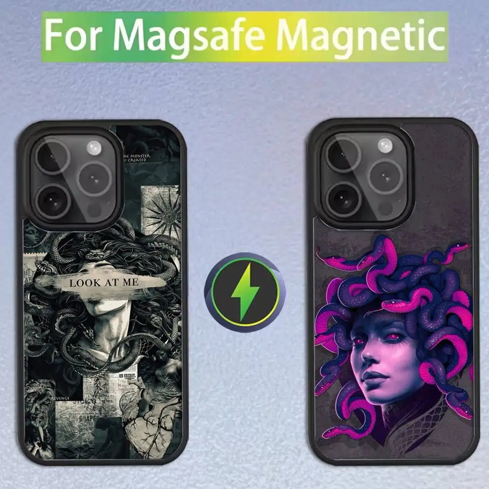 

Чехол для телефона Medusa с древнегреческой мифологией для iPhone 16,15,14,13,12,11, Pro, Max, Plus, Mini, SE Magsafe с магнитной беспроводной зарядкой