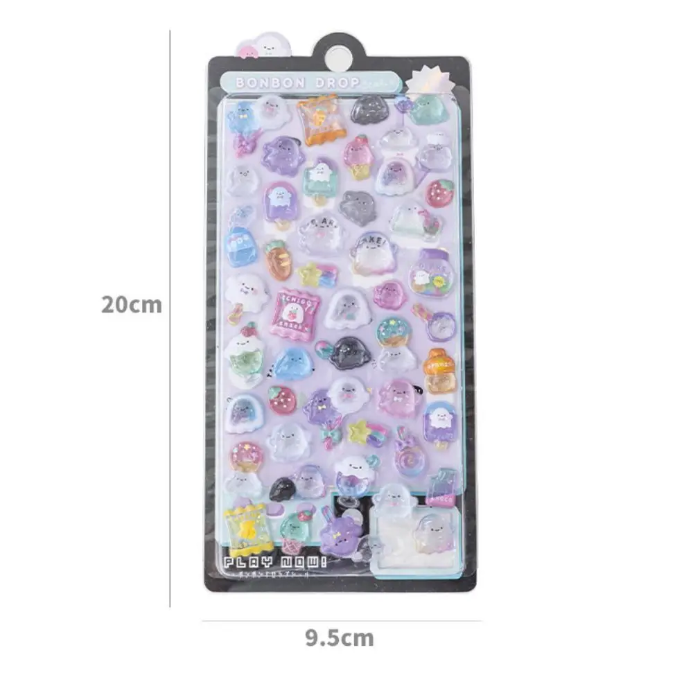 Funny Cute 3D Decor Stickers Aesthetic Kawaii Candy Animal Drop Sticker Diary Album DIY Toy Stickers Decoration