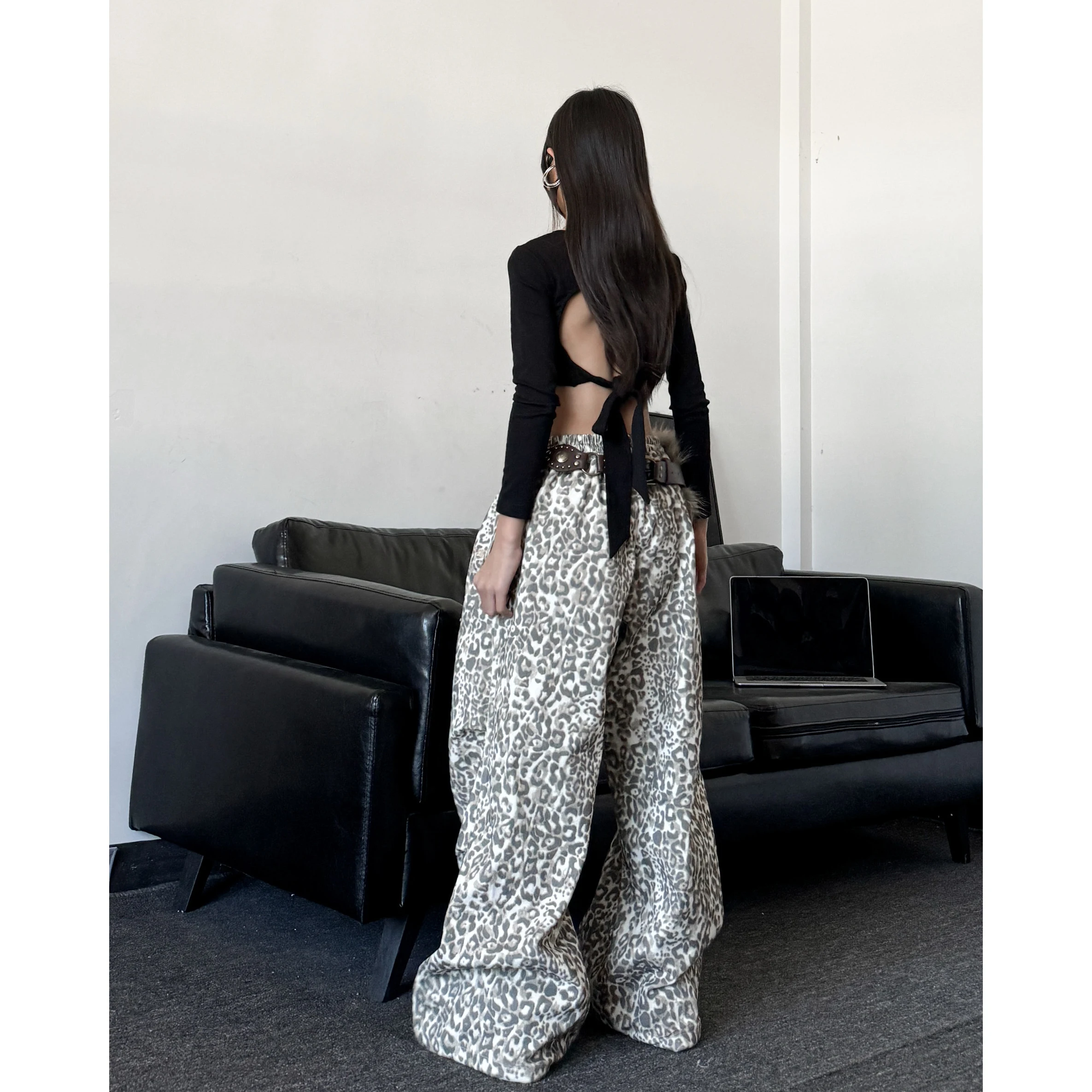 Stroje do tańca jazzowego dla dziewcząt na rok 2025, czarne crop topy, luźne spodnie, stroje Kpop, odzież do tańca hip-hopowego DQS21546