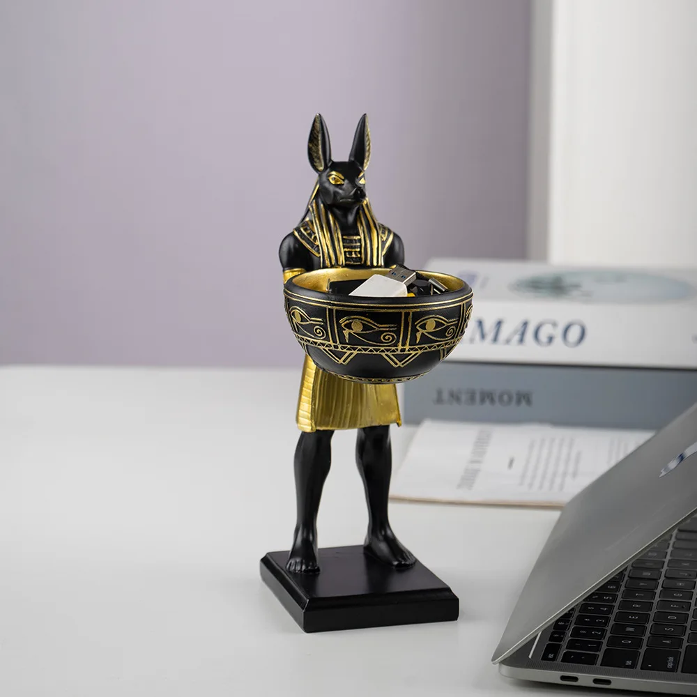 Resin Anubis Ornament Ancient Egyptian God Guardian of Scales Storage Collectible Figurine Statue