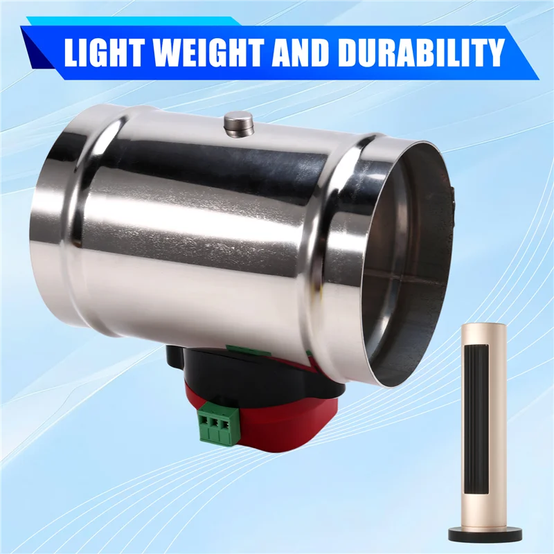 

【Вспышка!】 Электрическая заслонка из нержавеющей стали 220 В, электрический воздушный клапан, моторизованный обратный клапан для 4-дюймовой трубы, 100 мм