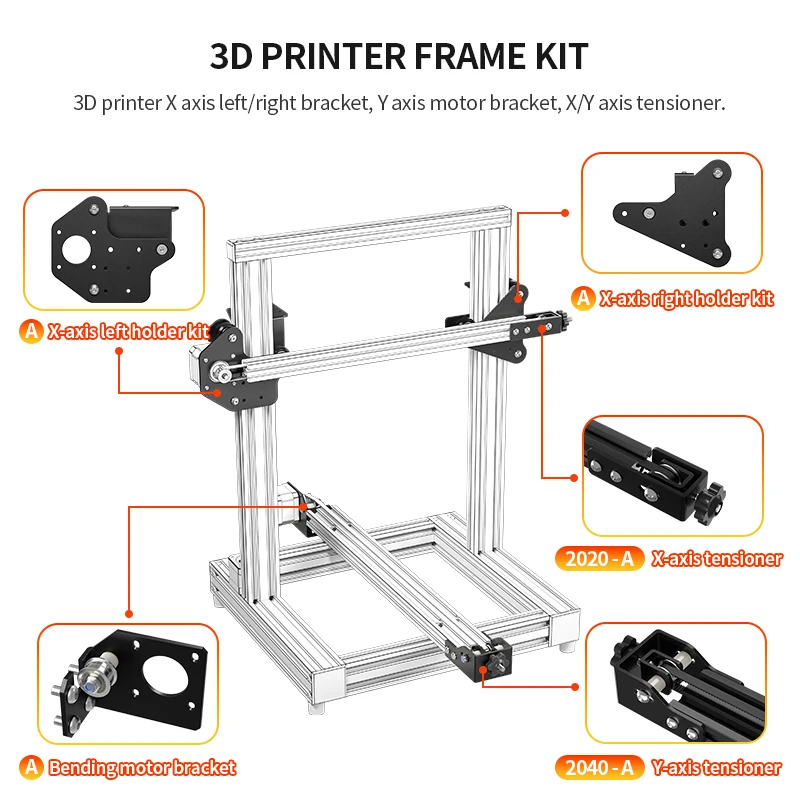 Części do drukarek 3D Wspornik montażowy silnika osi Y/X Prawa/lewa oś X/Z Przednia/tylna płyta montażowa silnika Napinacz X/Y do CR-10 Ender-3