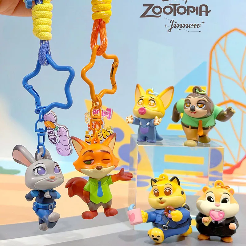 

Disney Zootopia Character Keychains Cute Cartoon Nick Judy Flash Pendant Key Ring Bag Charm for Women and Kids Kawaii Perfect