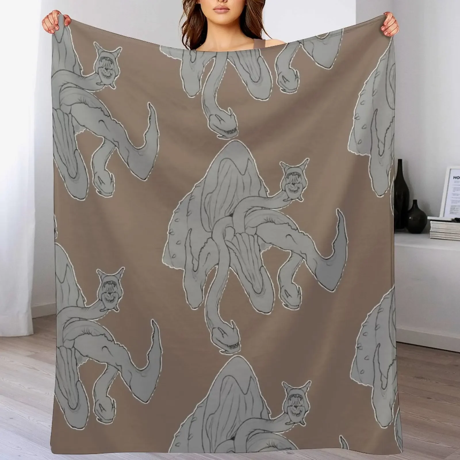 

Graboid - Greyscale Throw Blanket Furrys Hair Beach Soft Plush Plaid Blankets