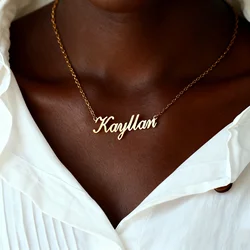 Custom Name Necklaces For Women Men Stainless Steel Customized Necklace Pendant Personalized Neck Chain Jewelry Birthday Gift