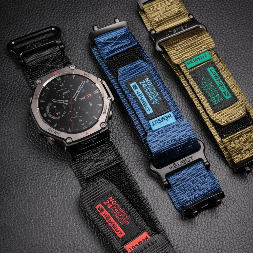 

For Amazfit T-Rex 3 2 1 Watch Band Nylon Quick Paste Soft Breathable Fashionable Wrist Straps