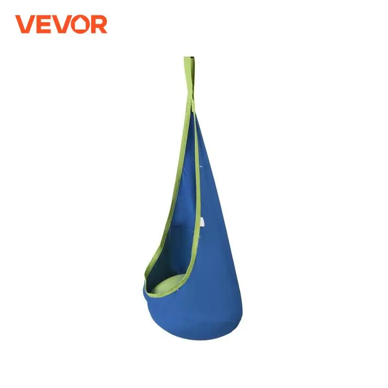 VEVOR Kids Pod Swing Seat Hanging Hammock Chair with LED Lights Strings, Inflatable Cushion Sensory Pod Swing Chair for Kids