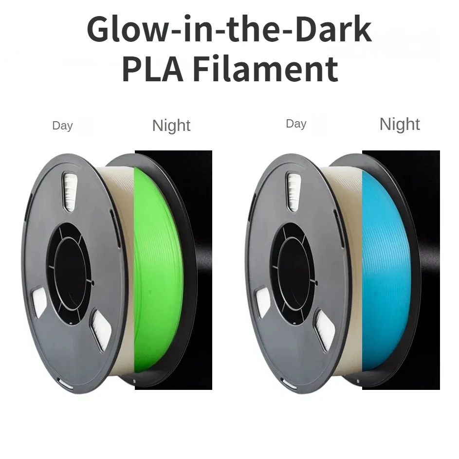 Luminous PLA Filament,Glow PLA Luminous Filament 1.75mm Glow In The Dark,1kg Spool, Fit FDM Printer Green/Blue Glow in Dark