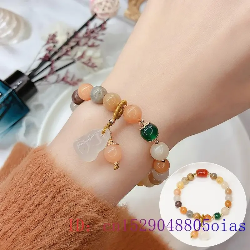 Bracelets en Jade pour femmes, bijoux naturels, Vintage, perles de pierres précieuses, accessoires, cadeau chinois, 8mm, breloques pour hommes