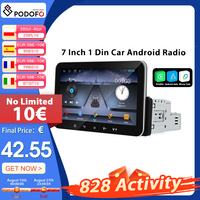 Podofo 2+32G Android 1 Din Car Stereo Radio Wireless Carplay Multimedia Player WiFi GPS FM Radio Split-Screen FM Radio Receiver