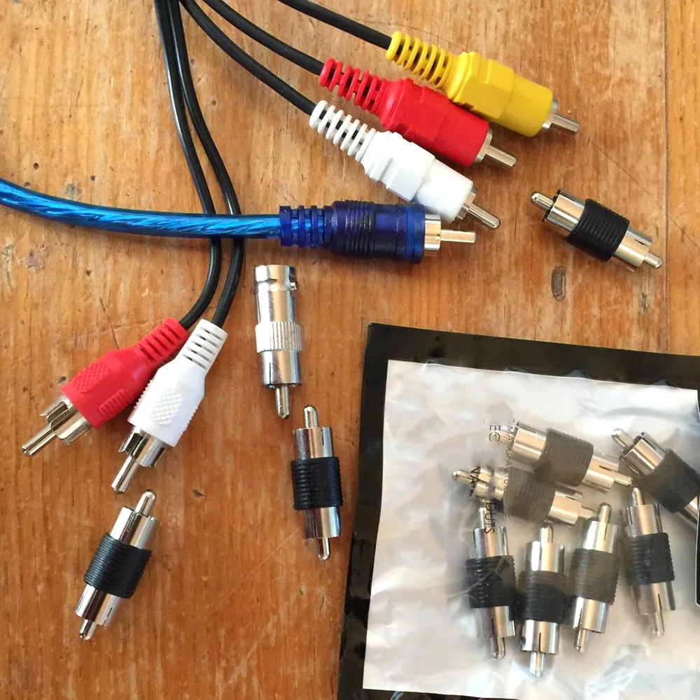 10 Pack Nickel-Plated RCA Male to Male Coupler Adapters for Audio/Video, Phono Speaker Cables & Amplifiers