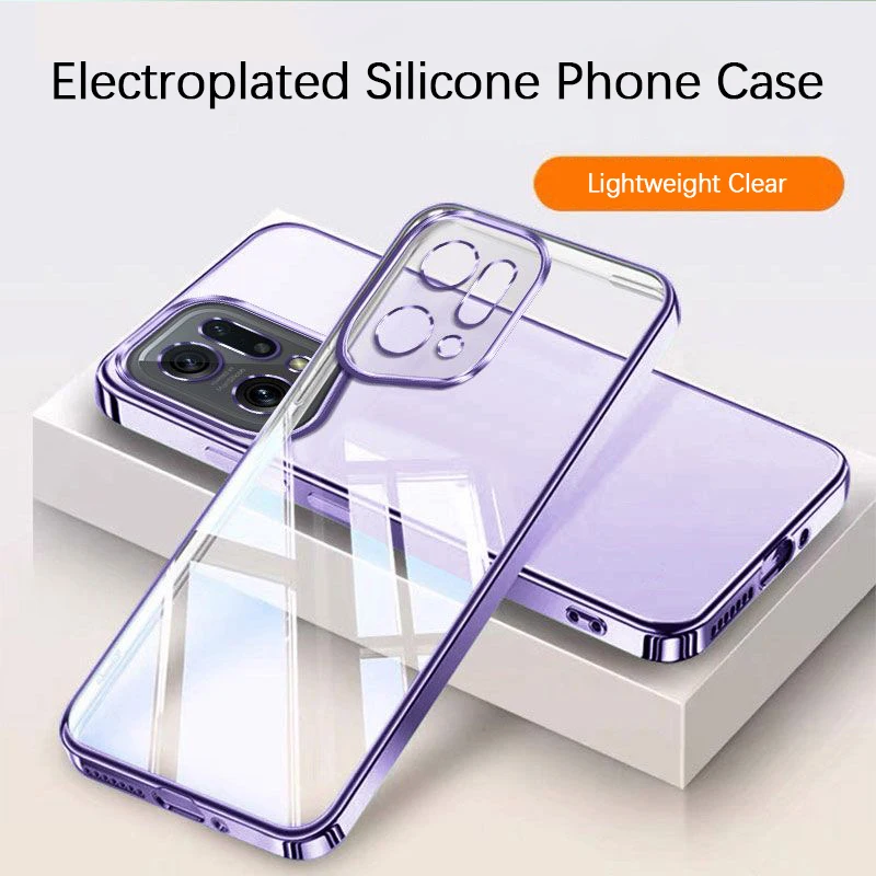 

Thin Plating Mobile Phone Case for OPPO Find X5 Pro X5Pro 5G Crystal Clear High Qualtiy Silicone Soft Luxury Original Back Cover