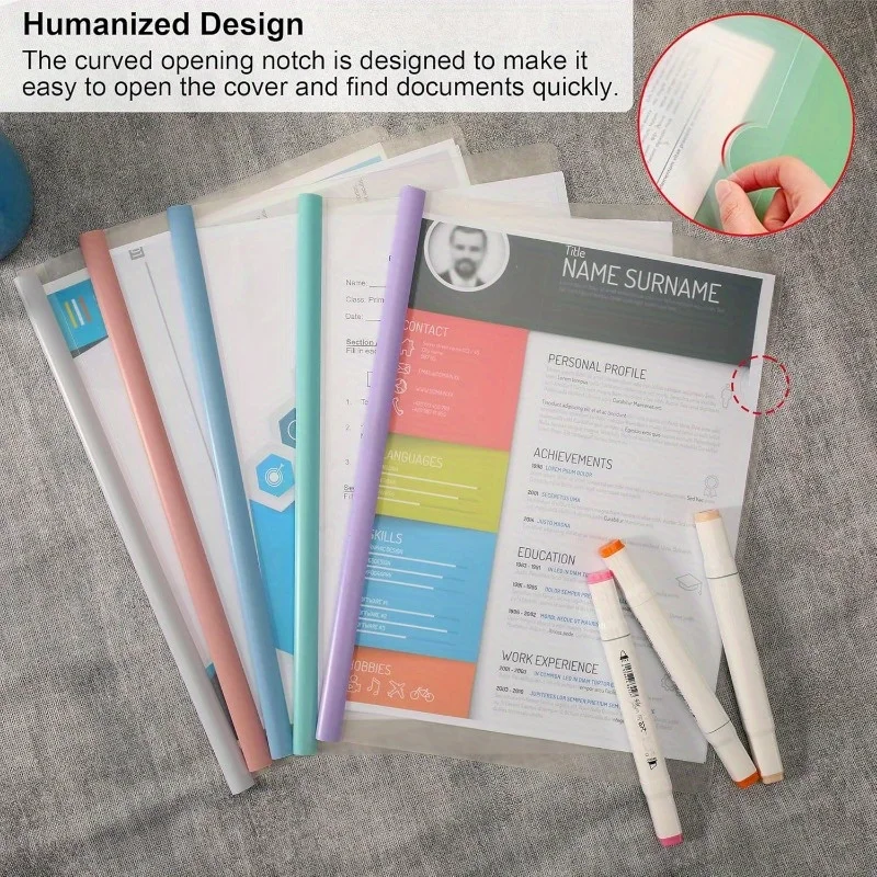 10pcs A4 Size Clear Report Covers with Sliding Bars - PVC Presentation File Folders,Ideal for Business & Office Use