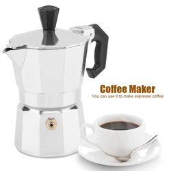50mL 1 Cup Aluminum Italian Type Moka Pot Espresso Coffee Maker Stove Home Office Use