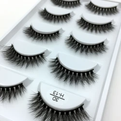 5 Paare Natur falsche Wimpern weiche 3d Faux Nerz Wimpern kurze gekräuselte natürliche Wimpern handgemachte zarte Wimpern Make-up-Tools