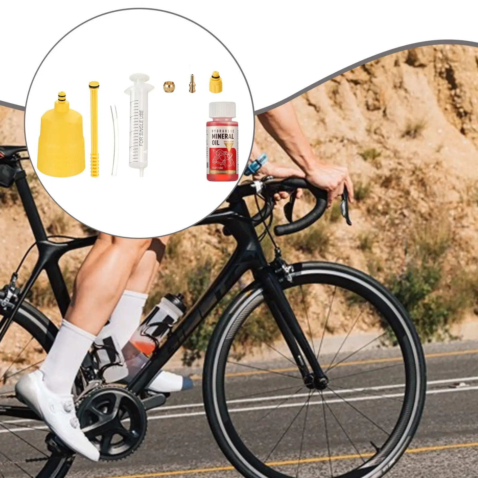 

9Pcs Bicycle Hydraulic Disc Brake Bleed Kit for Road Cycling Metal Connector