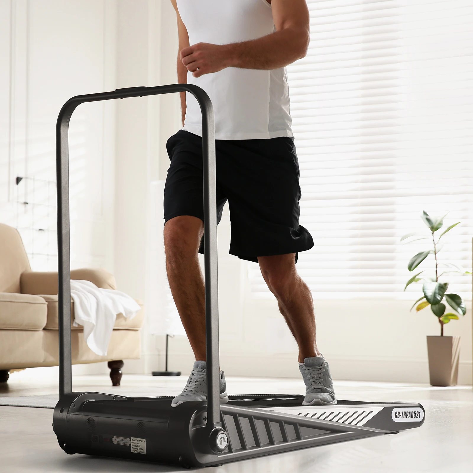 Lfly520E Best Seller Compact Motorized Fixed Incline 2-in-1 Walking Treadmill Foldable Space Saving Home Fitness Running Machine